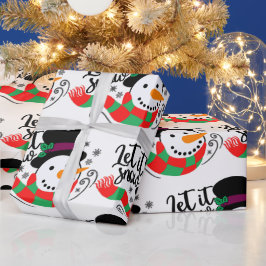 Låt det snöa Snögubbe jul Presentpapper