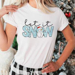 Låt det snöa Snögubbe jul T Shirt