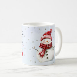 Låt det snöa snögubbe-julen helgdag kaffemugg
