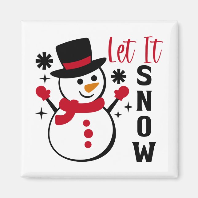 Låt det snöa Snögubbe Magnet (Framsidan)