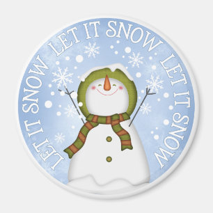 Låt det snöa Snögubbe Magnet