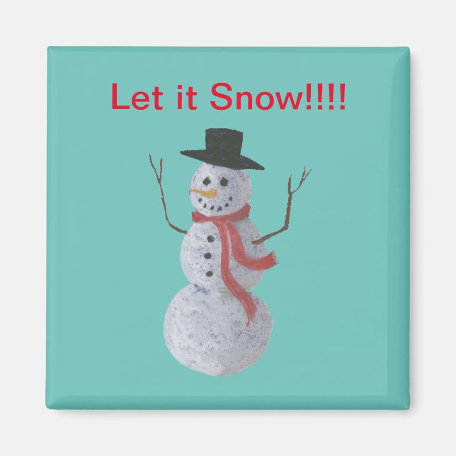 Låt det snöa! Snögubbe Magnet (Framsidan)
