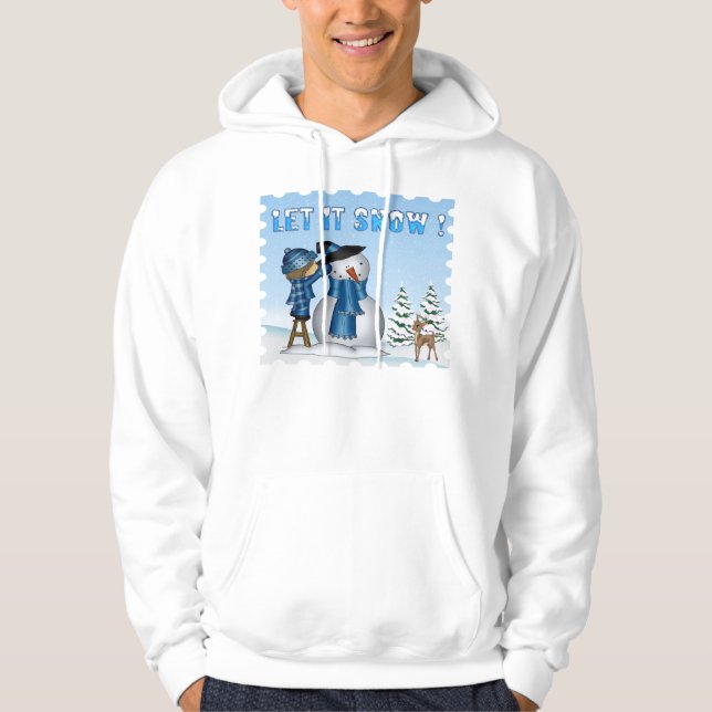 Låt det snöa Snögubbe Manar Hoodie (Framsida)
