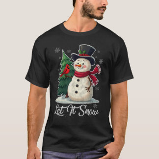 Låt det snöa - Snögubbe med kardinal Vintage T Shirt
