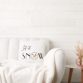 Låt det snöa Snögubbe-minimalistisk modern Kudde