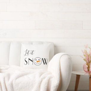 Låt det snöa Snögubbe-minimalistisk modern Kudde