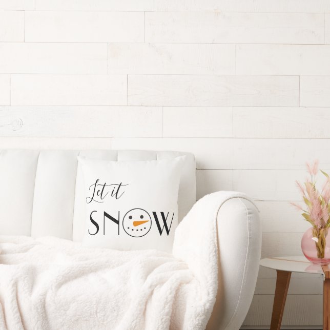 Låt det snöa Snögubbe-minimalistisk modern Kudde (Soffa)