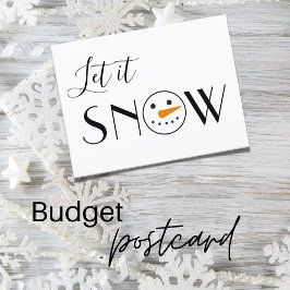 Låt det snöa Snögubbe Modern Helg Vykort