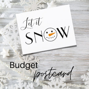 Låt det snöa Snögubbe Modern Helg Vykort