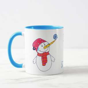 Låt det snöa Snögubbe och snöflingor, Cute Kids Mugg