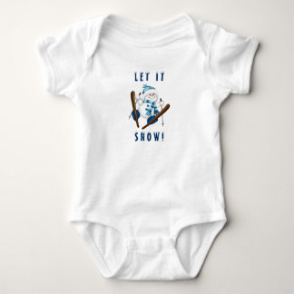 Låt det snöa! Snögubbe Skier T-Shirt