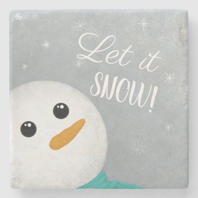 Låt det snöa Snögubbe Stenunderlägg (Framsidan)