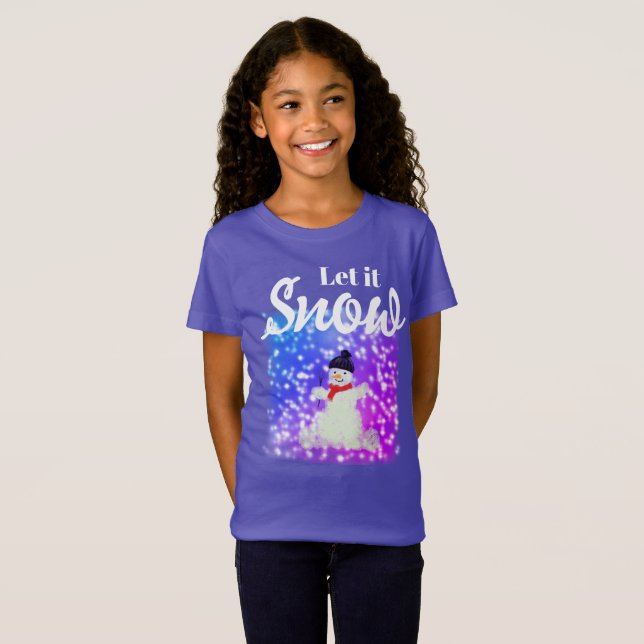 Låt det snöa snögubbe T-Shirt (Hel framsida)