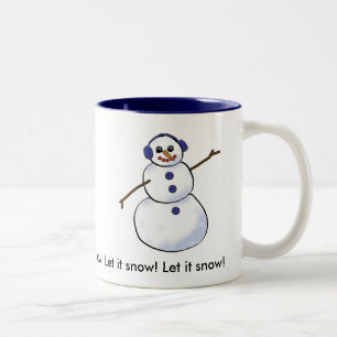 Låt det snöa! Snögubbe Två-Tonad Mugg