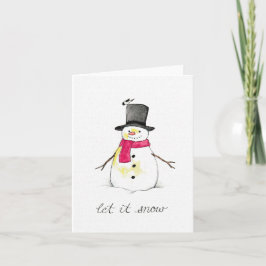 Låt det snöa Snöman Helgkort