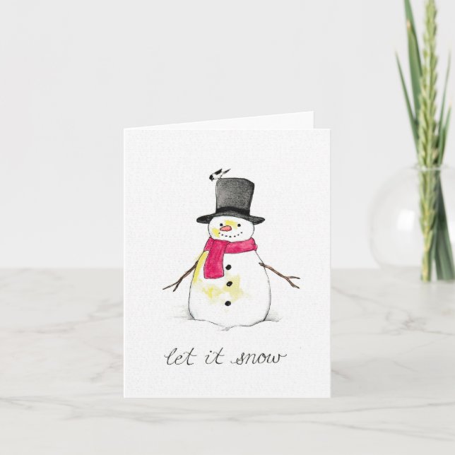 Låt det snöa Snöman Helgkort (Framsida)