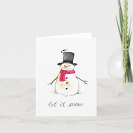 Låt det snöa Snöman Helgkort