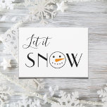 Låt det snöa Snömannen Enkel Modern Julkort<br><div class="desc">Låt det snöa typografi och manus skapa detta söta snömannens ansikte läggs till i “O” i ordet SNÖ för att skapa ett bedårande rustikt modernt julkort.  Varje familjemedlem eller vän på din julkortlista skulle älska att få ett så sött julkort.  Så gulligt!  100% kundnöjdhet på “Zazzle” varje dag!</div>