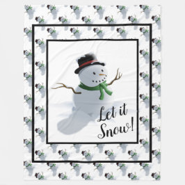 Låt det snöa Snömannen Fleecefilt