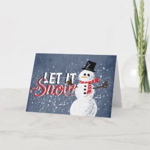 Låt det snöa Snömannen Jul Helgdag Helgkort