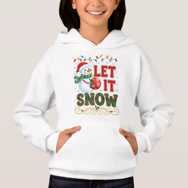 Låt det snöa Snömannen jul T Shirt (Framsida)