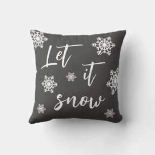Låt det snöa Snowflake Grått jul Pillow Kudde