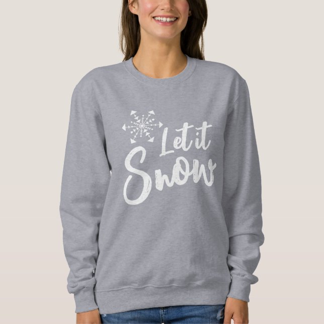 Låt det snöa Snowflake Grått Winter T Shirt (Framsida)