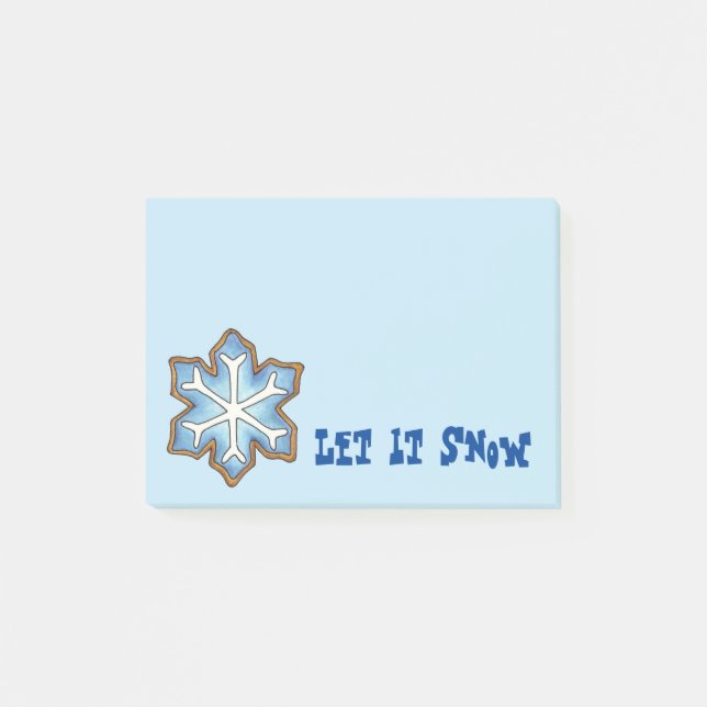 Låt det snöa Snowflake-julvinter Hanukkah Post-it Block (Framsida)