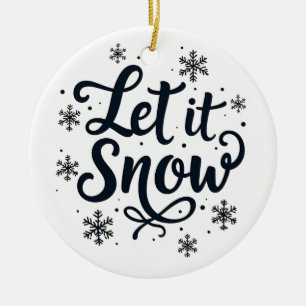 Låt det snöa Snowflake Winter Season Chrstmas Julgransprydnad Keramik
