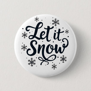 Låt det snöa Snowflake Winter Season Chrstmas Knapp