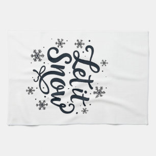 Låt det snöa Snowflake Winter Season Chrstmas Kökshandduk