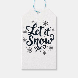 Låt det snöa Snowflake Winter Season Chrstmas Presentetikett