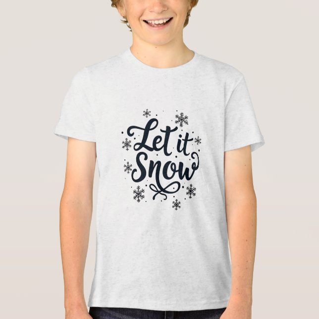 Låt det snöa Snowflake Winter Season Chrstmas T Shirt (Framsida)