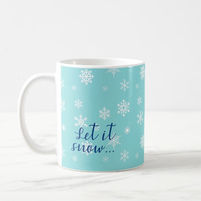 Låt det snöa.. Snygg snöflingdesign Kaffemugg (Vänster)
