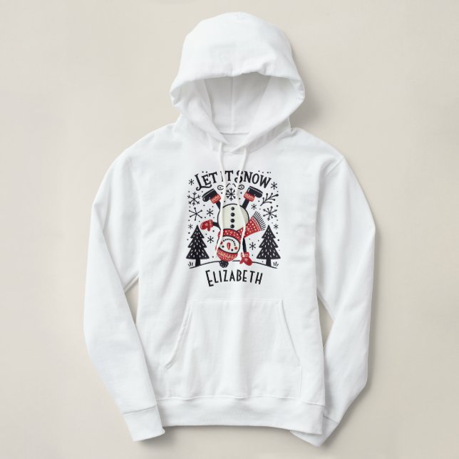 Låt det snöa sofistikerad Julgran & Snögubbe T Shirt (Design framsida)