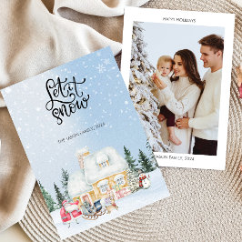 Låt det snöa Söt tomte jul fotokort Inbjudningar
