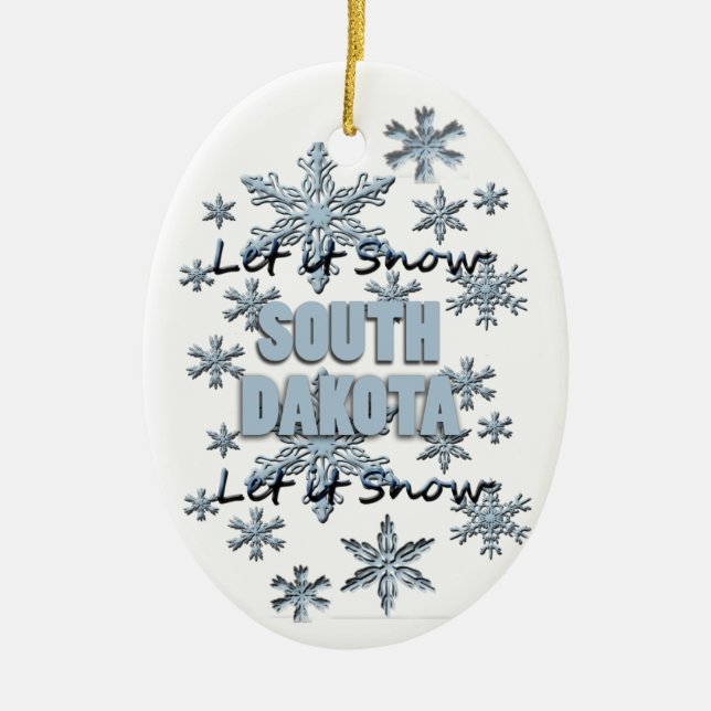 Låt det snöa South Dakota jul Ornament (Framsidan)