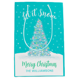 Låt det snöa Teal Aqua Julgran Helgdag