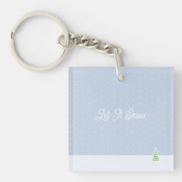 Låt det snöa Tiny Winter Träd Ice Blue Polka dots