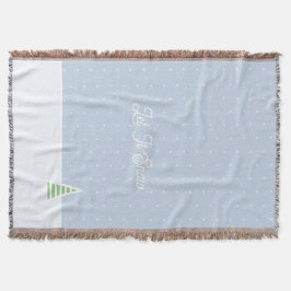 Låt det snöa Tiny Winter Träd Ice Blue Polka dots Filt