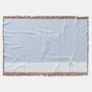 Låt det snöa Tiny Winter Träd Ice Blue Polka dots Filt