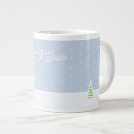 Låt det snöa Tiny Winter Träd Ice Blue Polka dots Jumbo Mugg