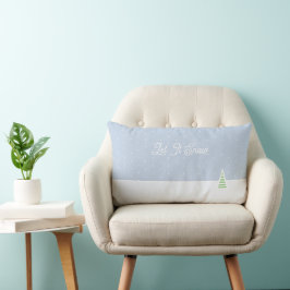 Låt det snöa Tiny Winter Träd Ice Blue Polka dots Lumbarkudde