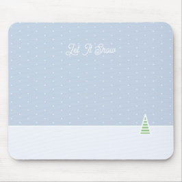 Låt det snöa Tiny Winter Träd Ice Blue Polka dots Musmatta