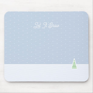 Låt det snöa Tiny Winter Träd Ice Blue Polka dots Musmatta