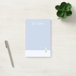 Låt det snöa Tiny Winter Träd Ice Blue Polka dots Post-it Block