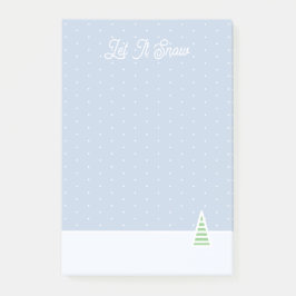 Låt det snöa Tiny Winter Träd Ice Blue Polka dots Post-it Block