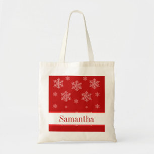 Låt det snöa tote Bag, röd Tygkasse