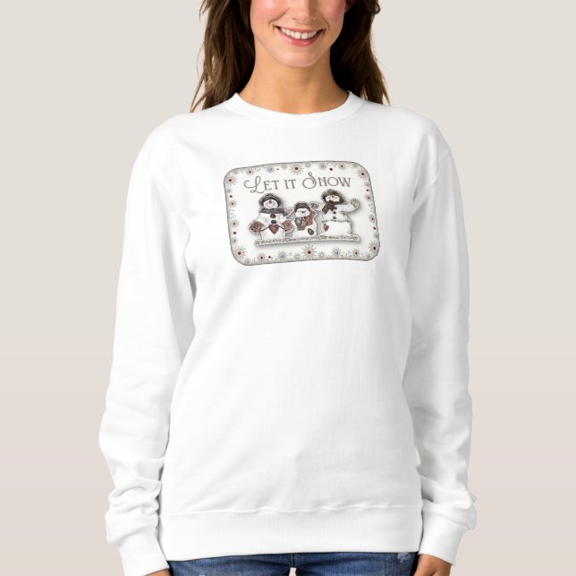 Låt det snöa - tre Snögubbar T Shirt (Framsida)