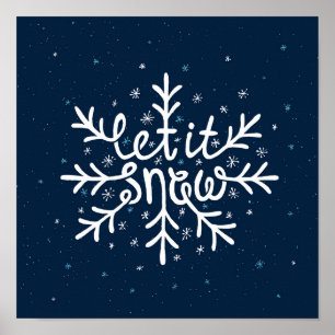 Låt det snöa typdesign poster